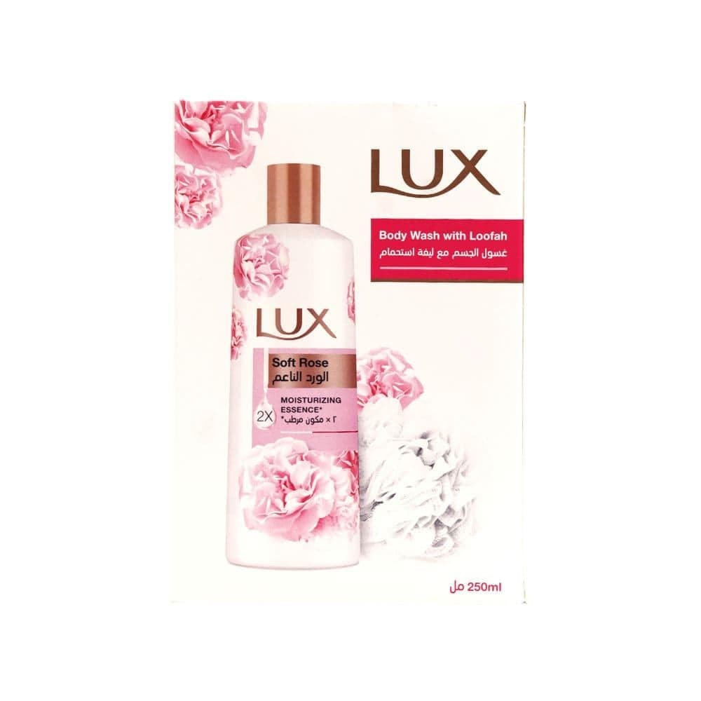Lux Soft Rose 250ml - Body Wash with Loofah