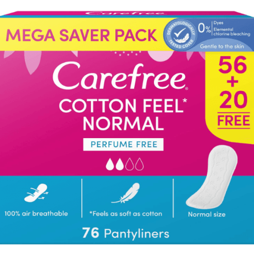 Carefree Pantyliner Medium Non Scented 76 pads