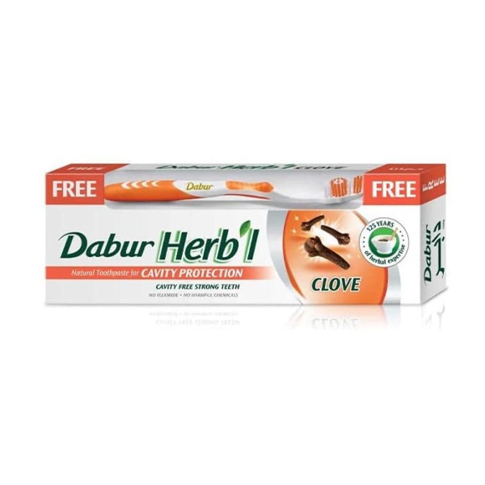Dabur Herbal Clove 150g - Toothpaste and Toothbrush