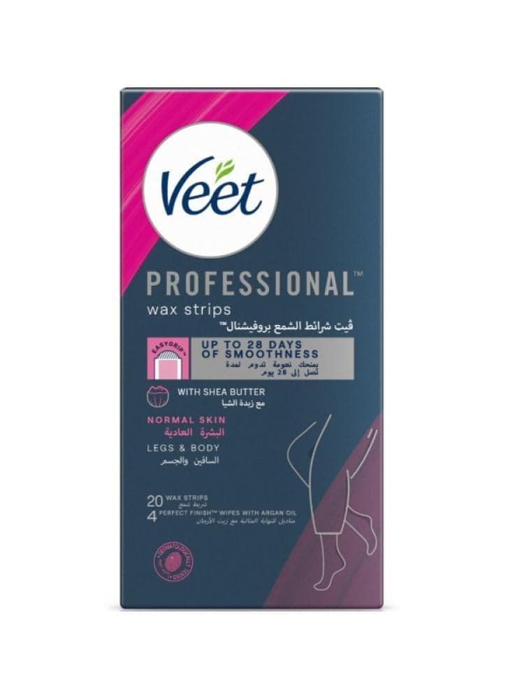 Veet Easy Gel Wax Strips for Normal Skin, 20 Wax Strips