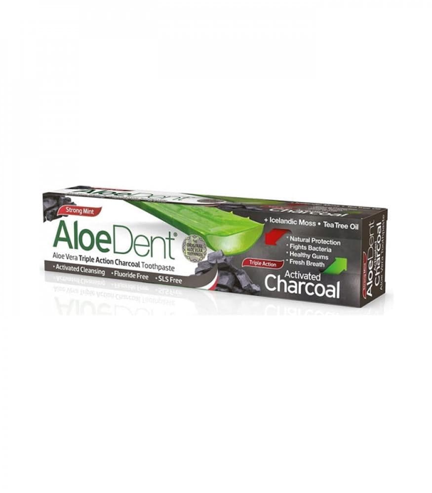 Optima Aloe Dent Triple Action Activated Charcoal, 100ml