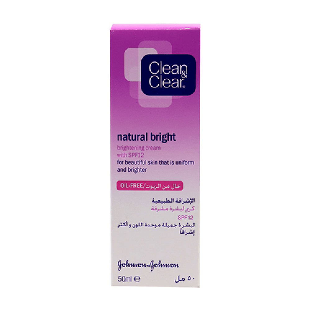 Clean and Clear Natural Bright Fairness SPF12 50ml - Cream
