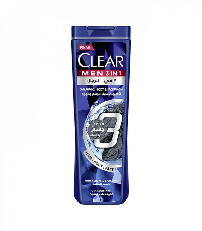 Clear Men 3-in-1 Activated Charcoal Shampoo & Body Wash 200ml