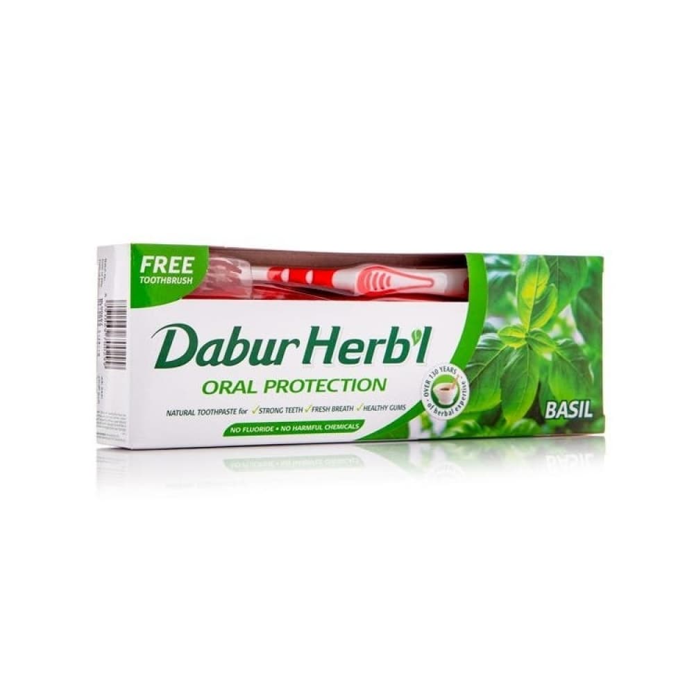 Dabur Herbal Basil 150g - Toothpaste and Toothbrush