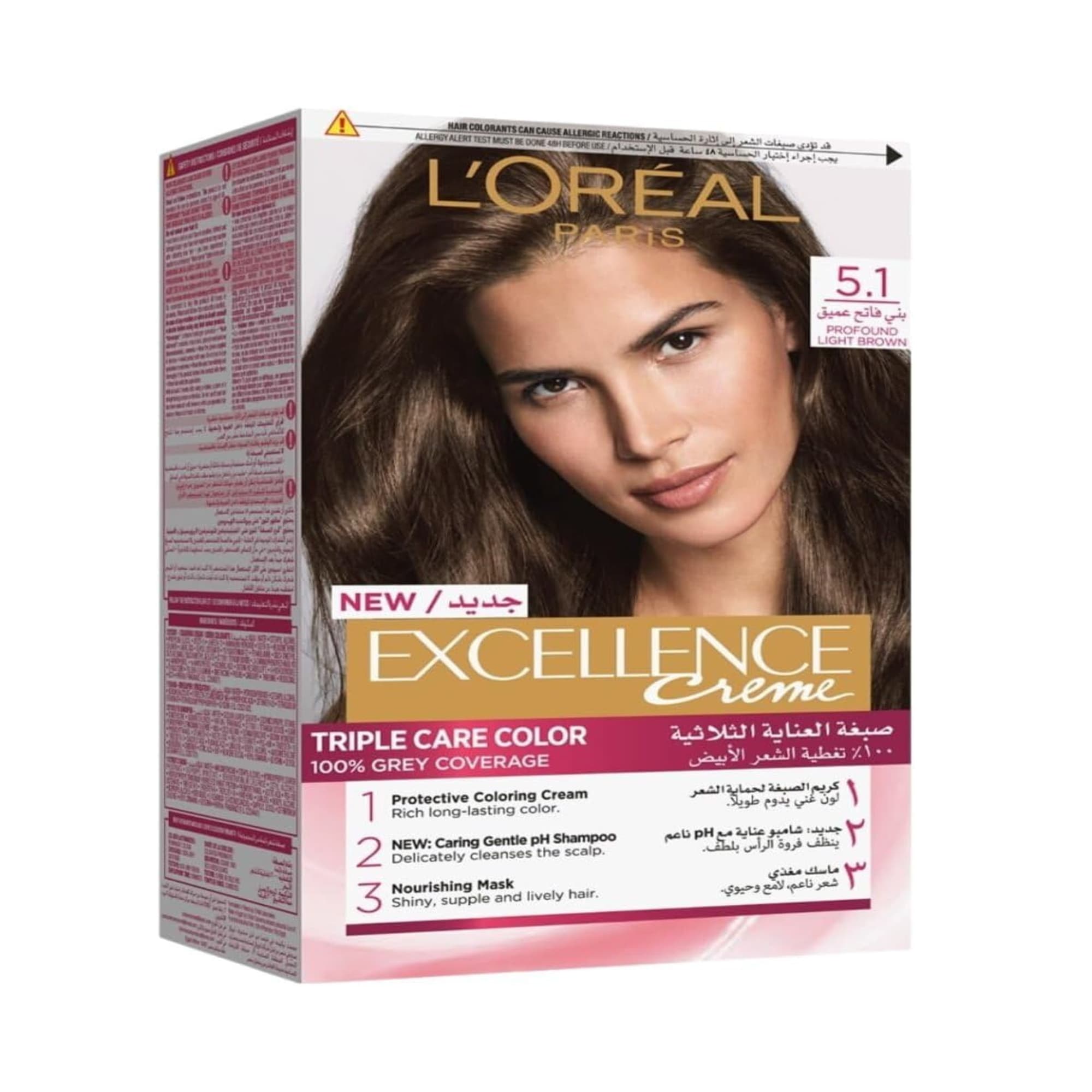 L'Oréal Paris Excellence Triple Makeup Remover Cream 5.1 Light Brown